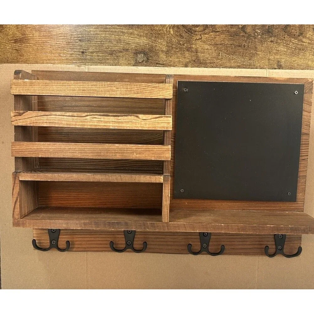 Vintage Metal Wall Shelf Scroll Design Narrow Display Rack 16in Farmhouse